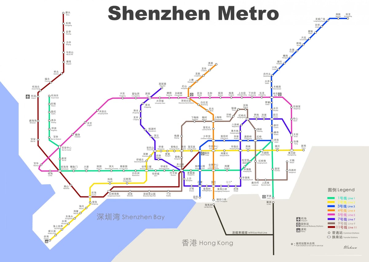 peta dari Shenzhen bawah tanah