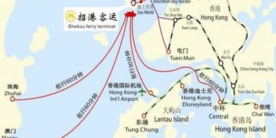 Peta dari shekou ferry terminal
