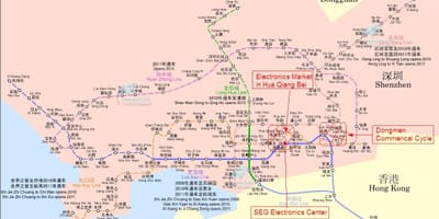 Peta dari Shenzhen pasar elektronik