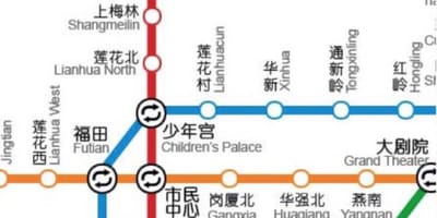 Peta dari Shenzhen utara stasiun